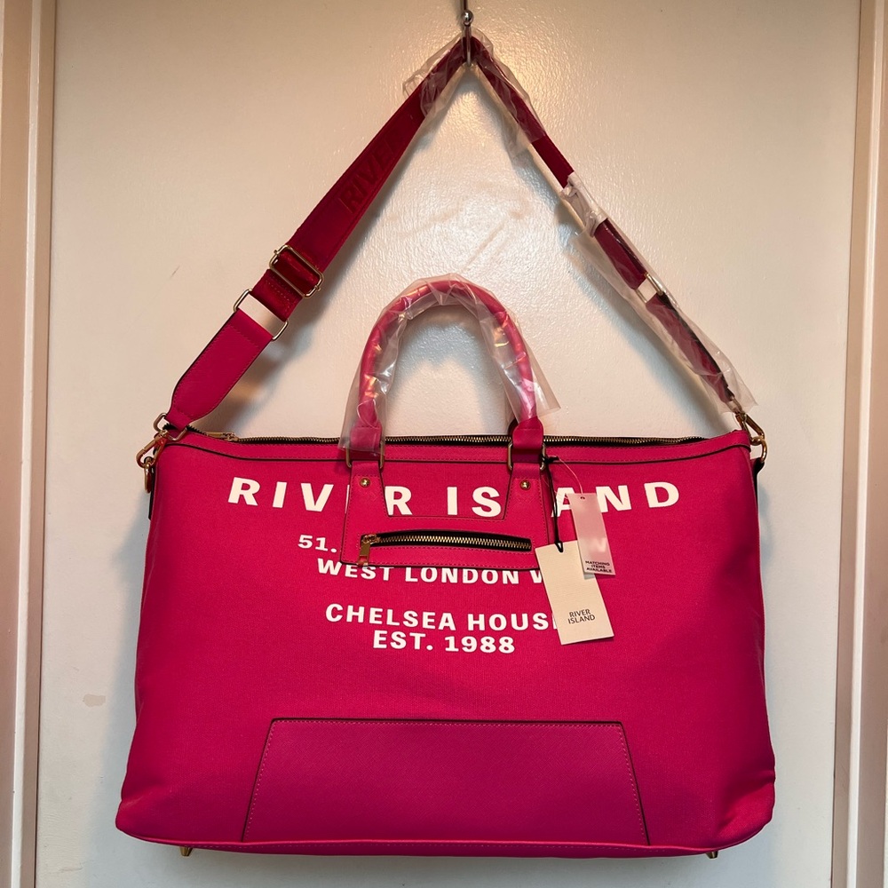 River Island Large weekend canvas bag!! PINK!!!